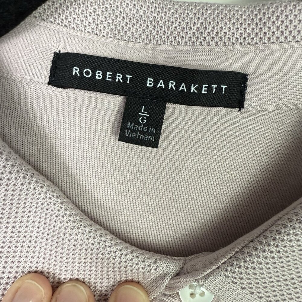 Robert Barakett Men's Polo Shirt Flaw Pink Pima Cotton Luxury Knit Large Soft — image 7 of 8